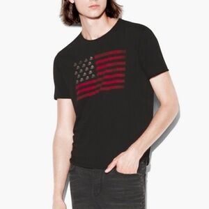 John Varvatos Star USA Skull Flag Crewneck Black Tee Sz M